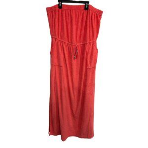 Calypso Coral Strapless Beach Cover-Up Dress Size XL